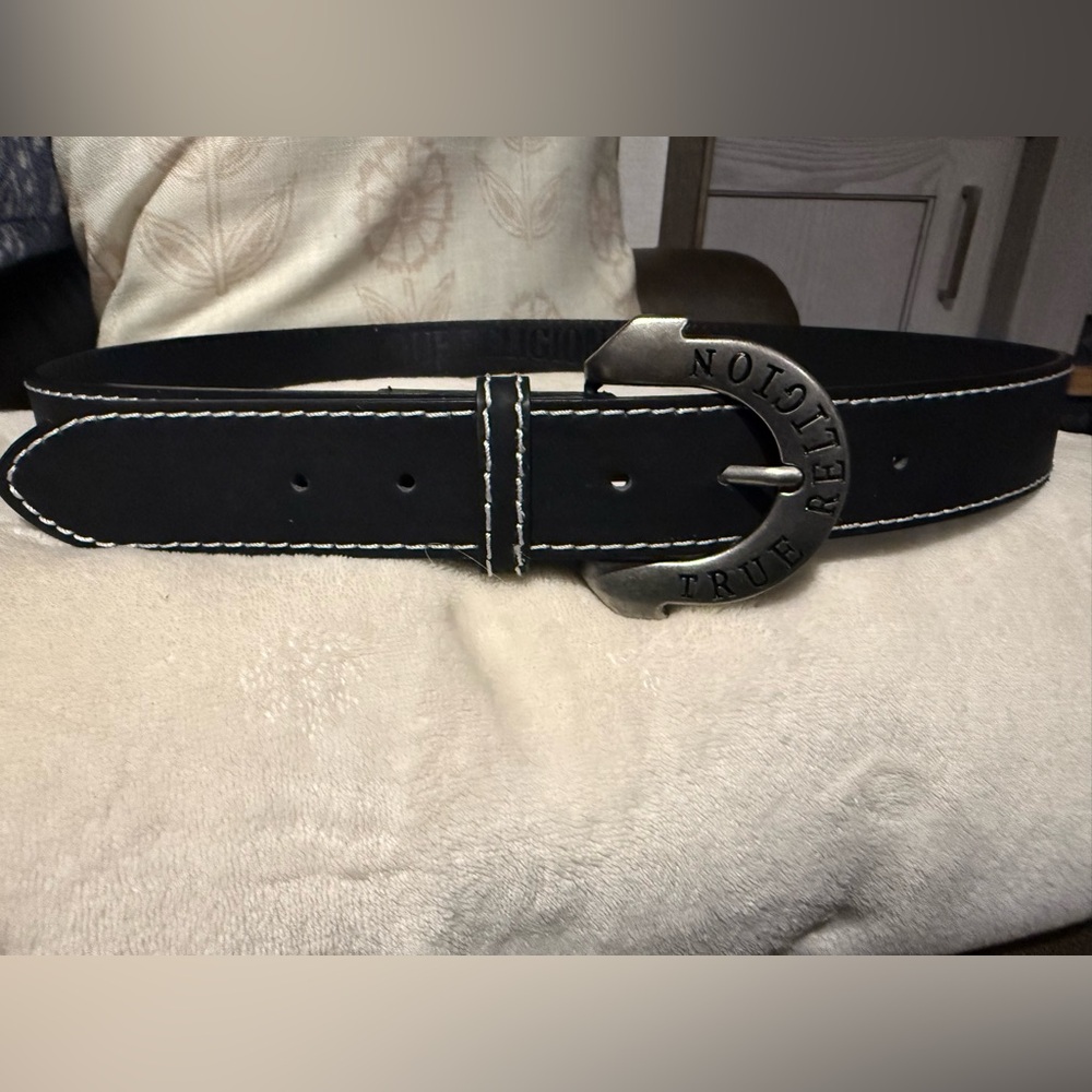 True Religion Black Belt with Silver Buckle